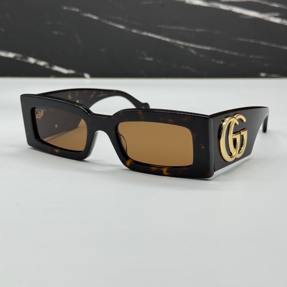 NEW GG1425S 002 GUCCI BROWN SQUARE WOMEN SUNGLASSES - Picture 1 of 12